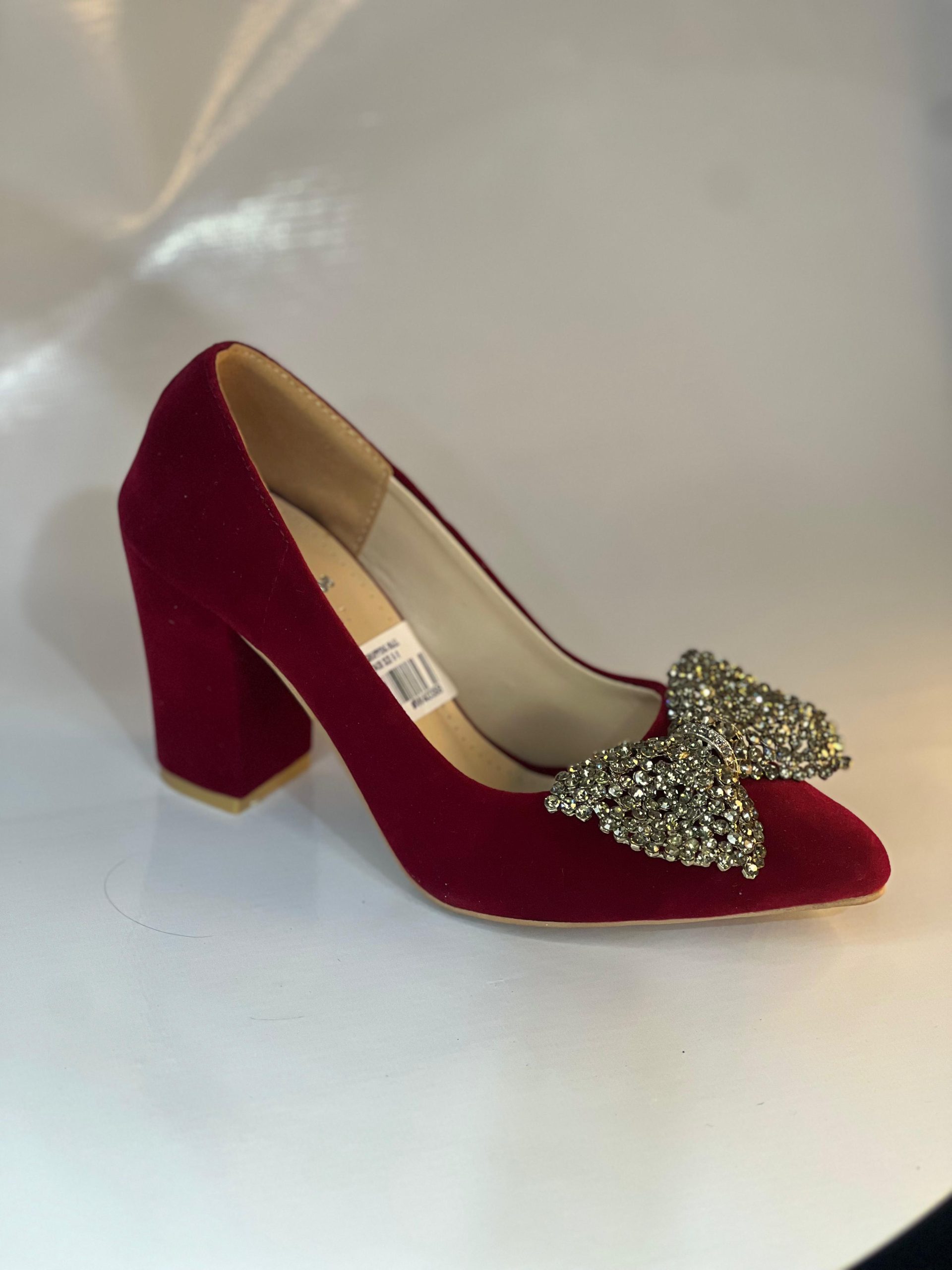 Red & Black high Block heels Ladies shoes