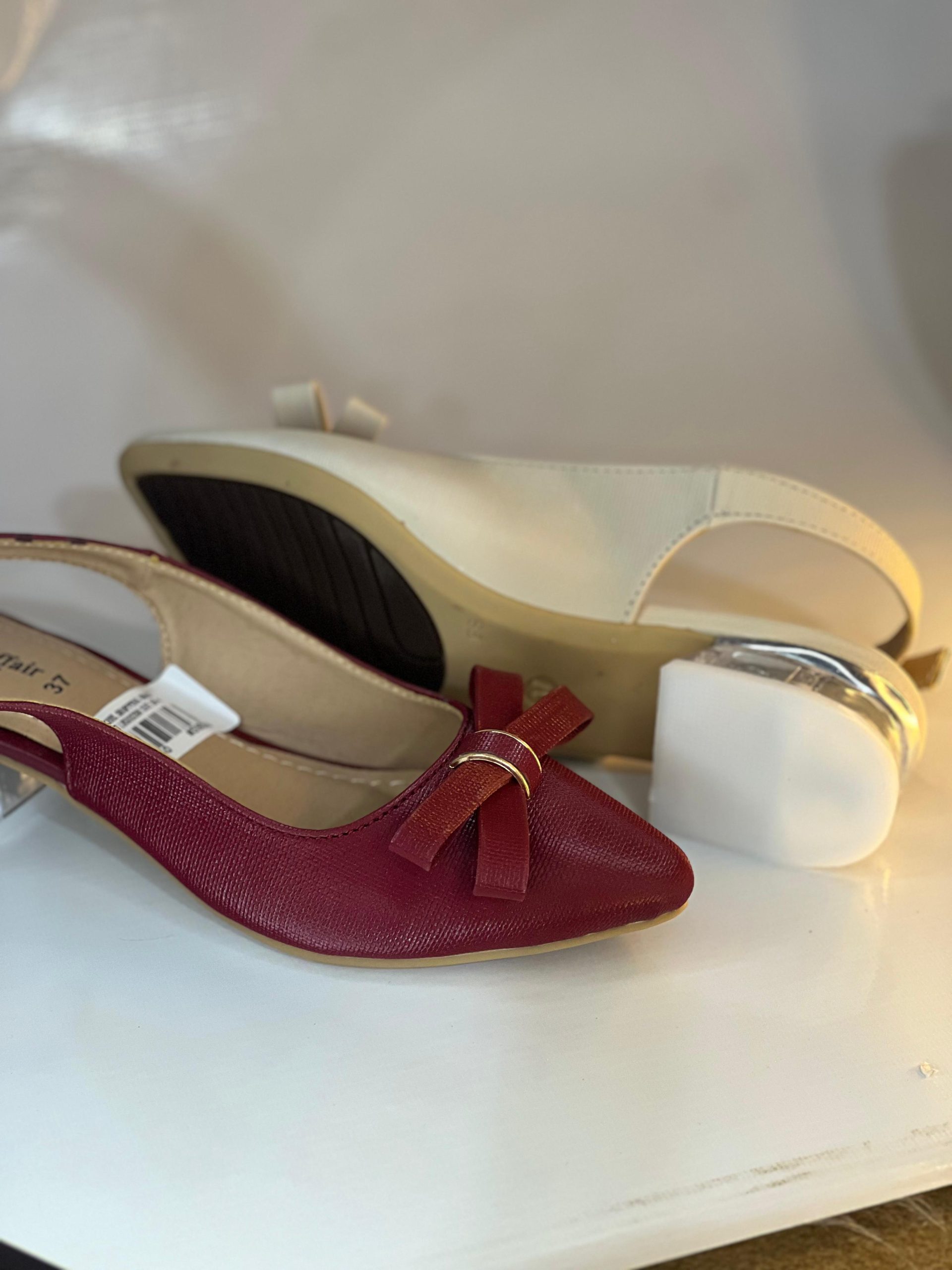 Transparent Block Normal Heels Ladies Shoes - Image 2
