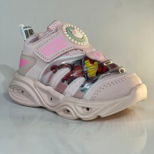 Girls Shoes New Leather Rotating Buttons Kid Sneakers  #185y