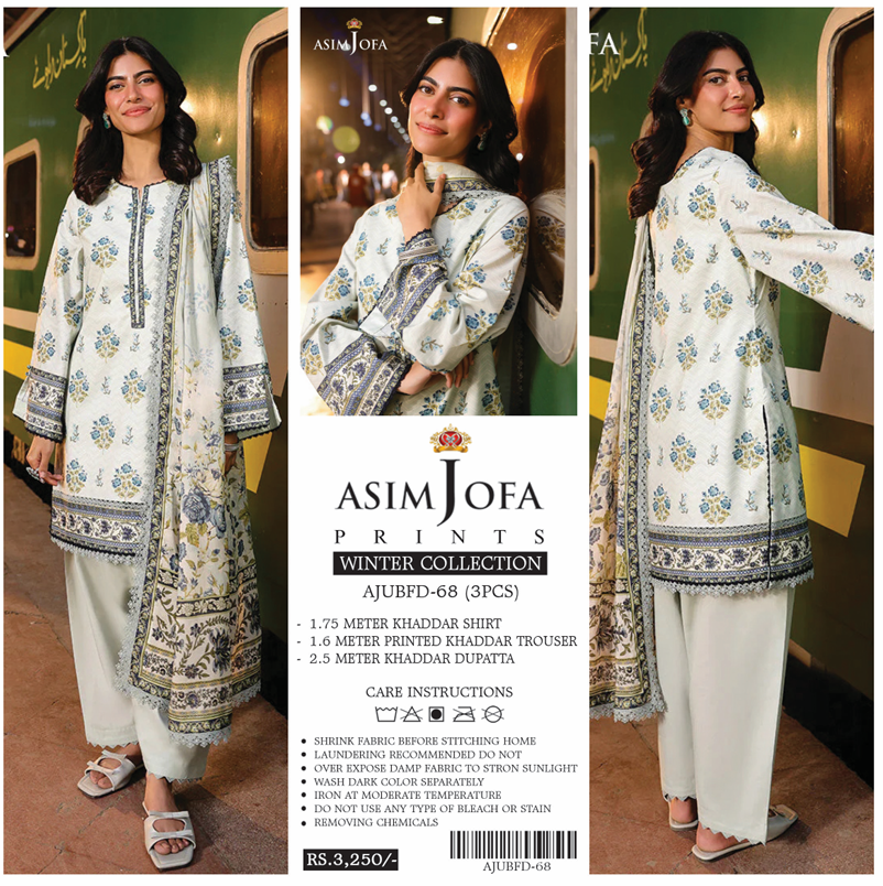 Asim Jofa Khaddar 3 pcs #672Y - Image 8