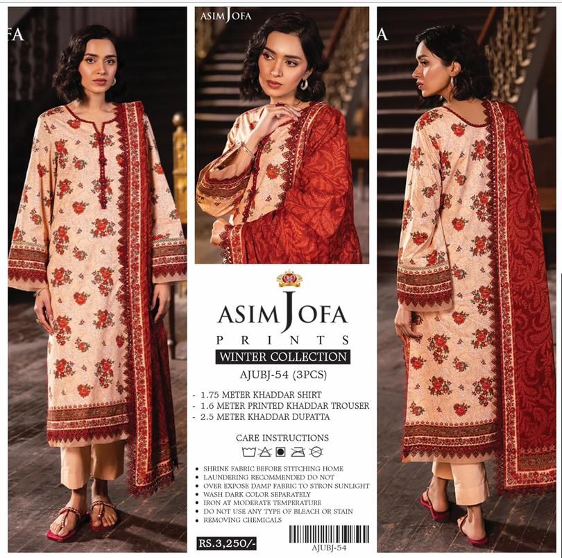 Asim Jofa Khaddar 3 pcs #672Y - Image 5