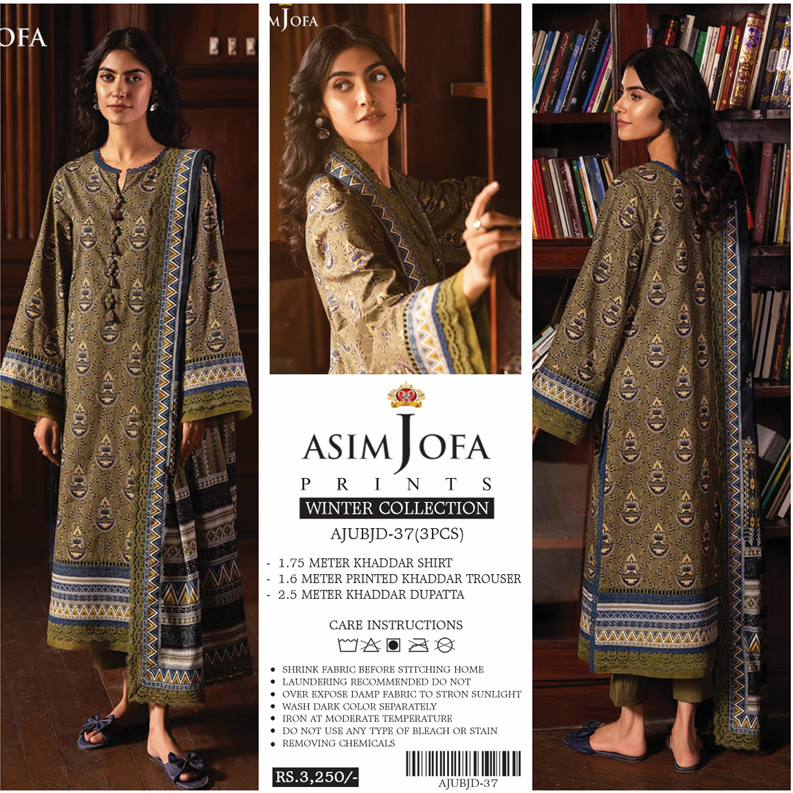 Asim Jofa Khaddar 3 pcs #672Y - Image 4