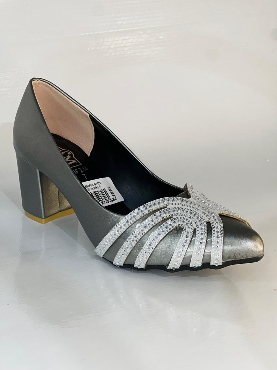 Golden Fancy Block Heel Sandal Ladies Shoes - Image 6