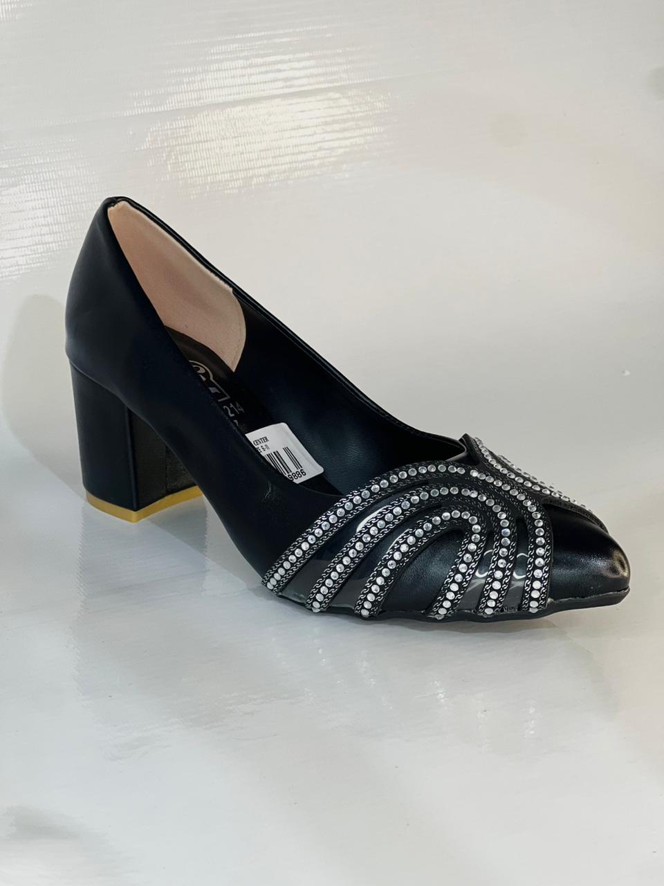Golden Fancy Block Heel Sandal Ladies Shoes - Image 4