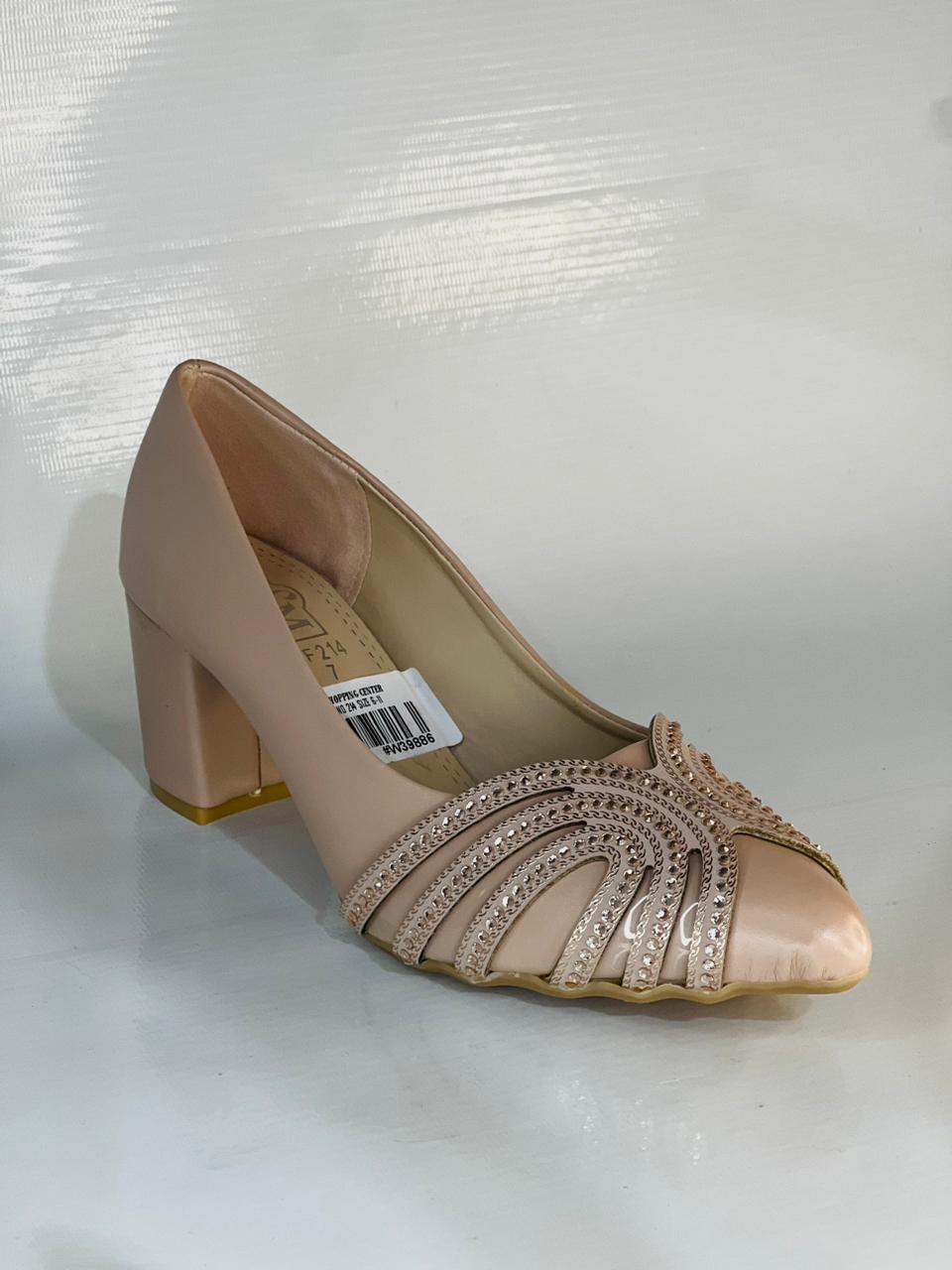 Golden Fancy Block Heel Sandal Ladies Shoes - Image 3