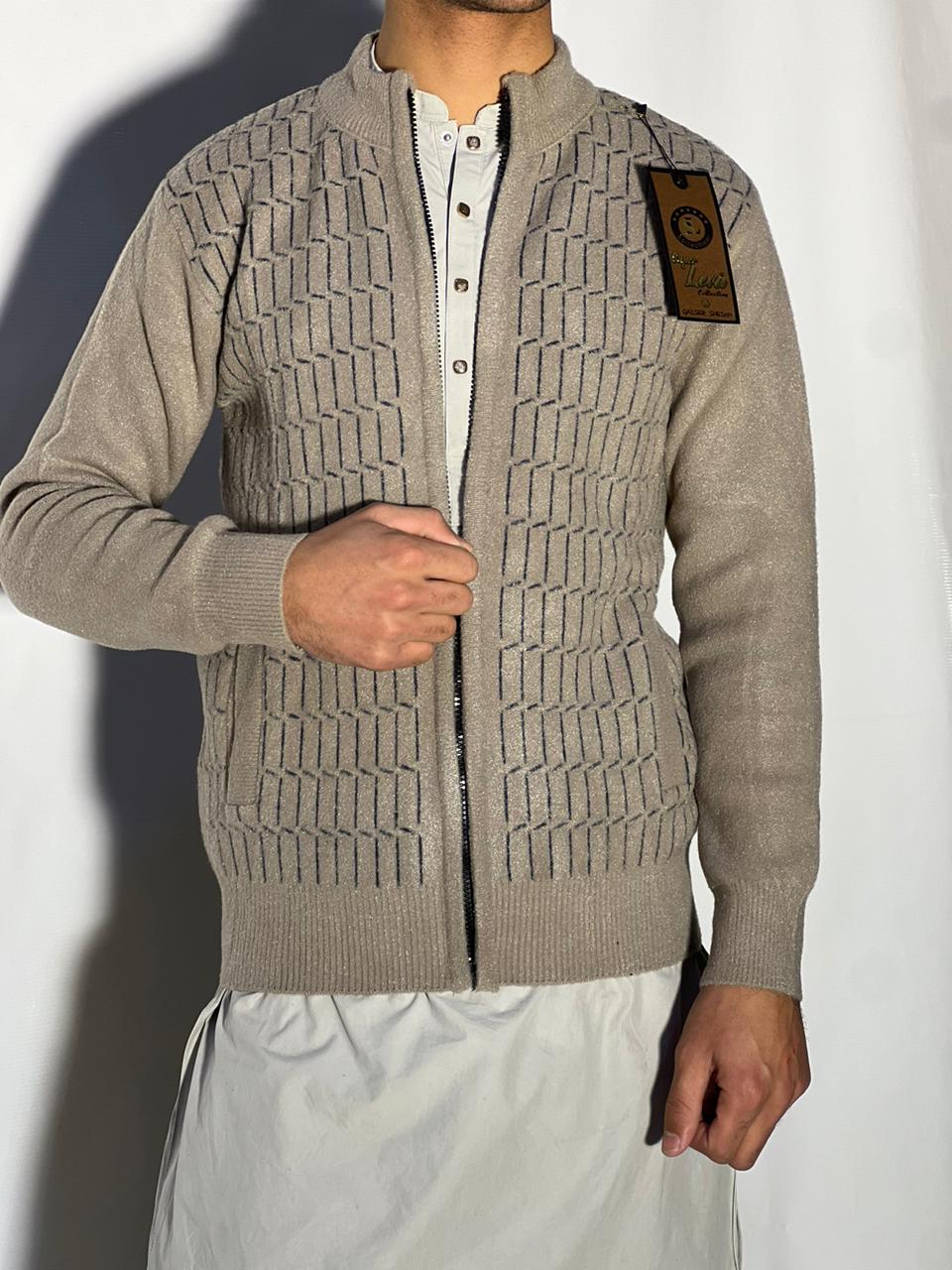 Men’s Winter Woolen Sleeveless Zip-Up Cardigan – #555Y - Image 3