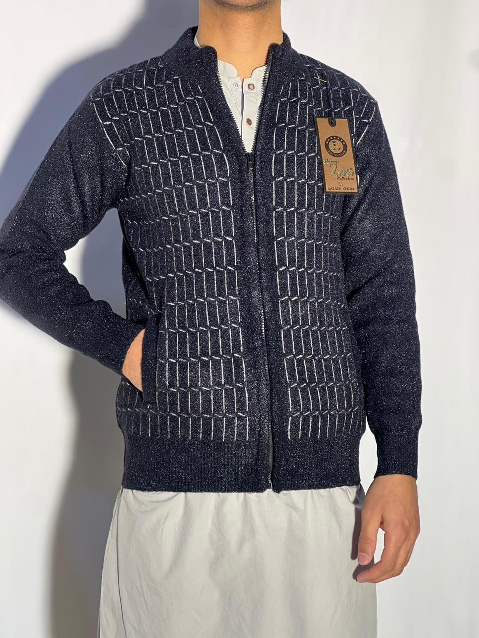 Men’s Winter Woolen Sleeveless Zip-Up Cardigan – #555Y - Image 2