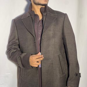 Men’s Winter Woolen Sleeveless Zip-Up Cardigan – #555Y