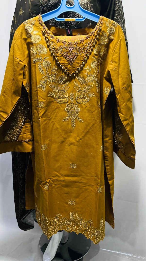 Silk Rang Maroon Embroidered Cotton Kurta