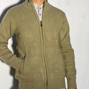 Men’s Winter Woolen Sleeveless Zip-Up Cardigan – #555Y