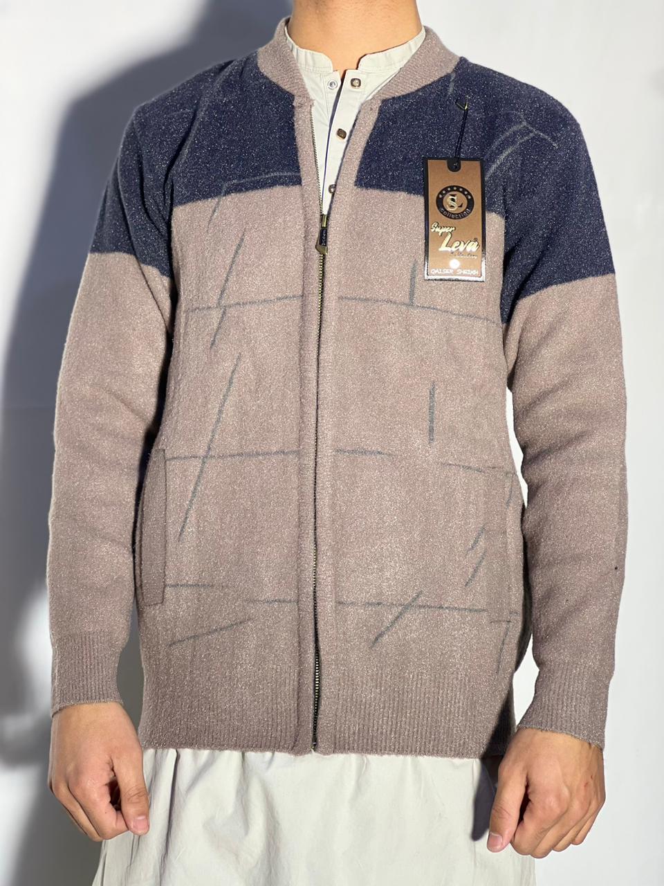 Men’s Winter Woolen Sleeveless Zip-Up Cardigan – #555Y - Image 2