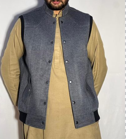 Men’s Winter Woolen Sleeveless Zip-Up Cardigan – #555Y - Image 5