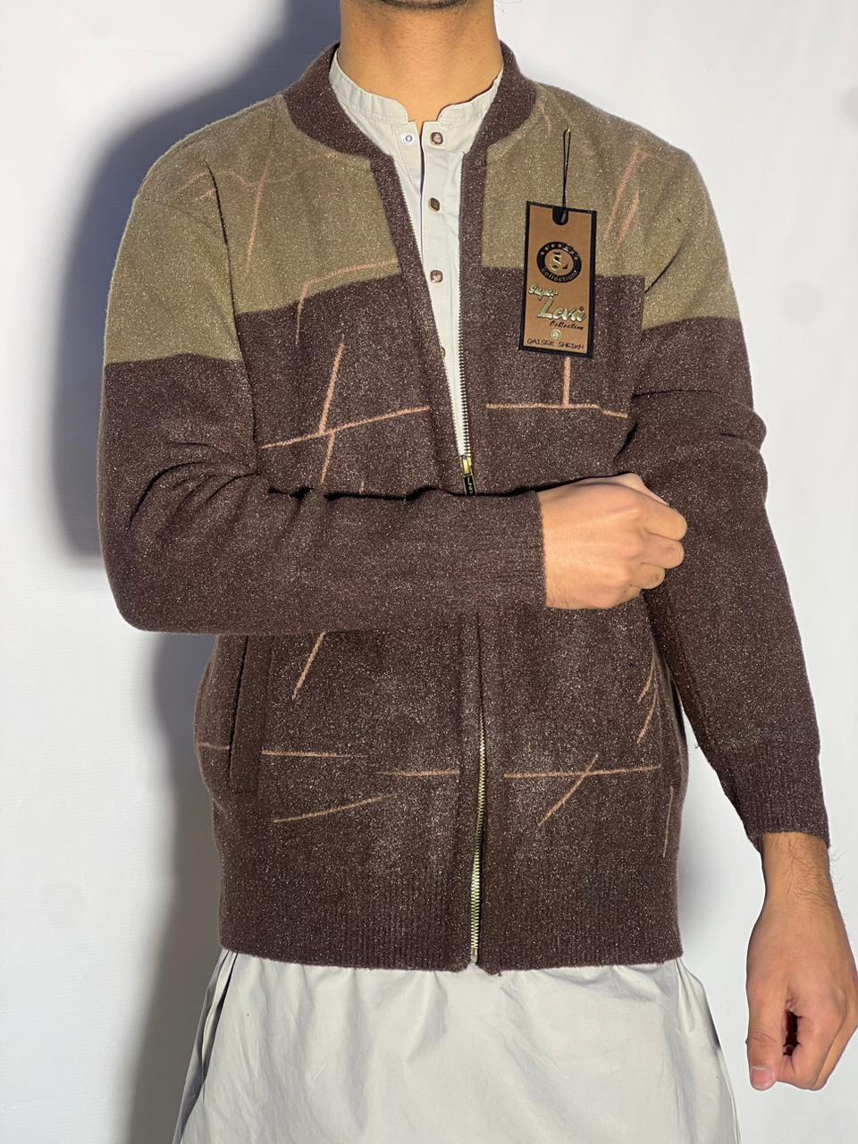 Men’s Winter Woolen Sleeveless Zip-Up Cardigan – #555Y - Image 2