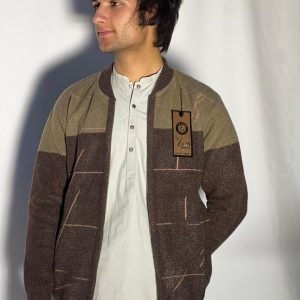 Men’s Winter Woolen Sleeveless Zip-Up Cardigan – #555Y