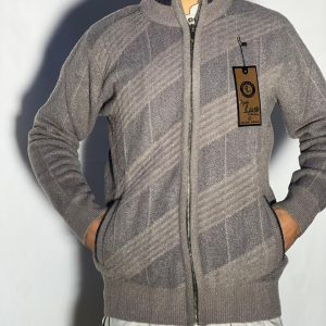 Men’s Winter Woolen Sleeveless Zip-Up Cardigan – #555Y