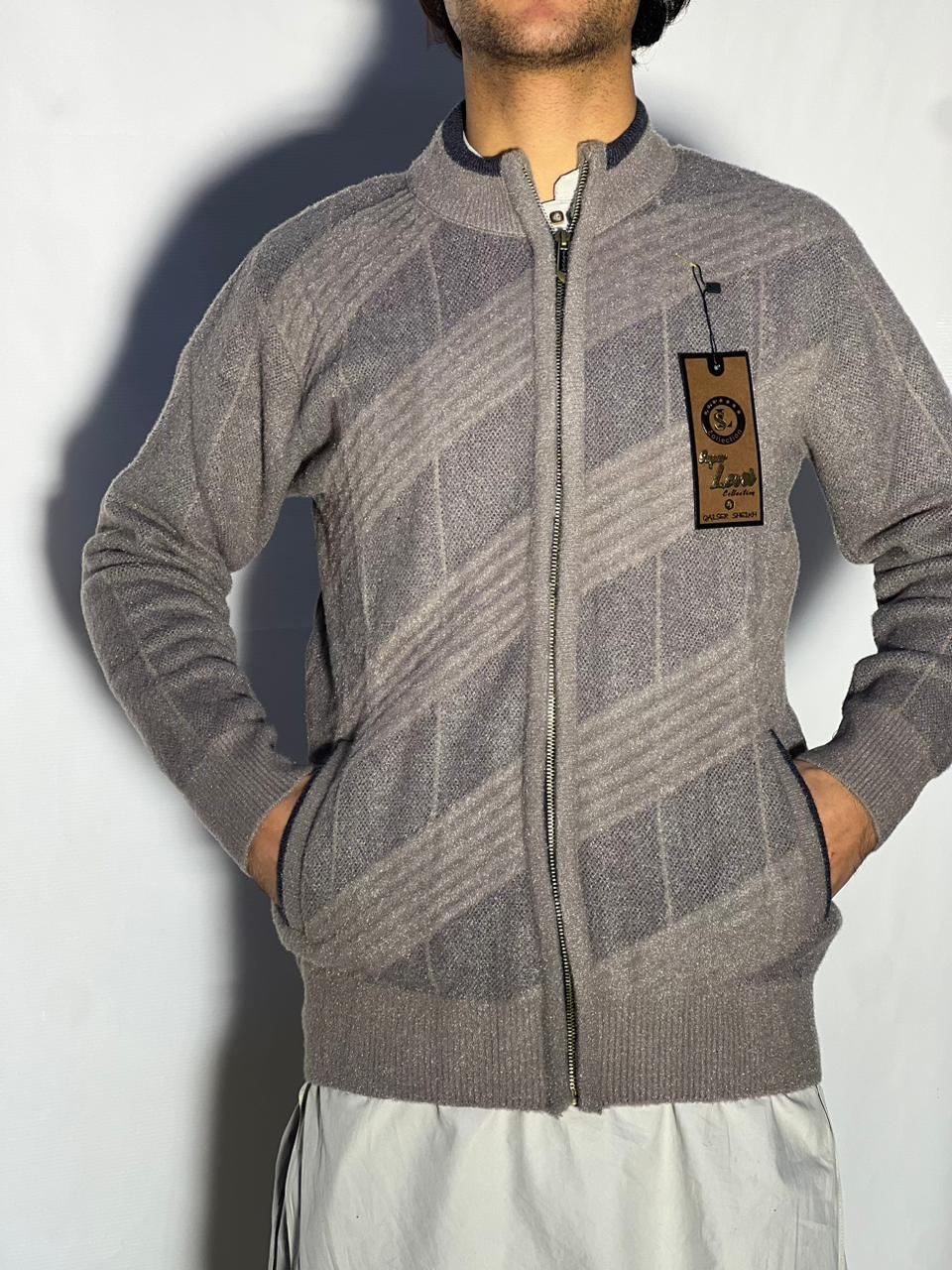 Men’s Winter Woolen Sleeveless Zip-Up Cardigan – #555Y - Image 2