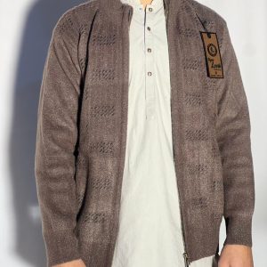 Men’s Winter Woolen Sleeveless Zip-Up Cardigan – #555Y