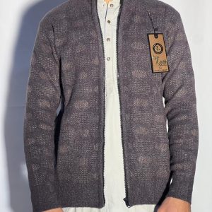 Men’s Winter Woolen Sleeveless Zip-Up Cardigan – #555Y