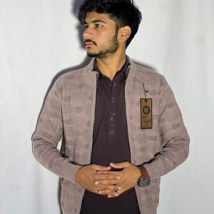 Men’s Winter Woolen Sleeveless Zip-Up Cardigan – #555Y