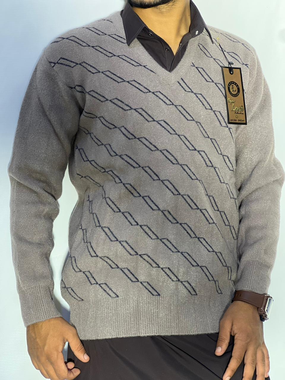 Men’s Winter Woolen Sleeveless Zip-Up Cardigan – #555Y - Image 2