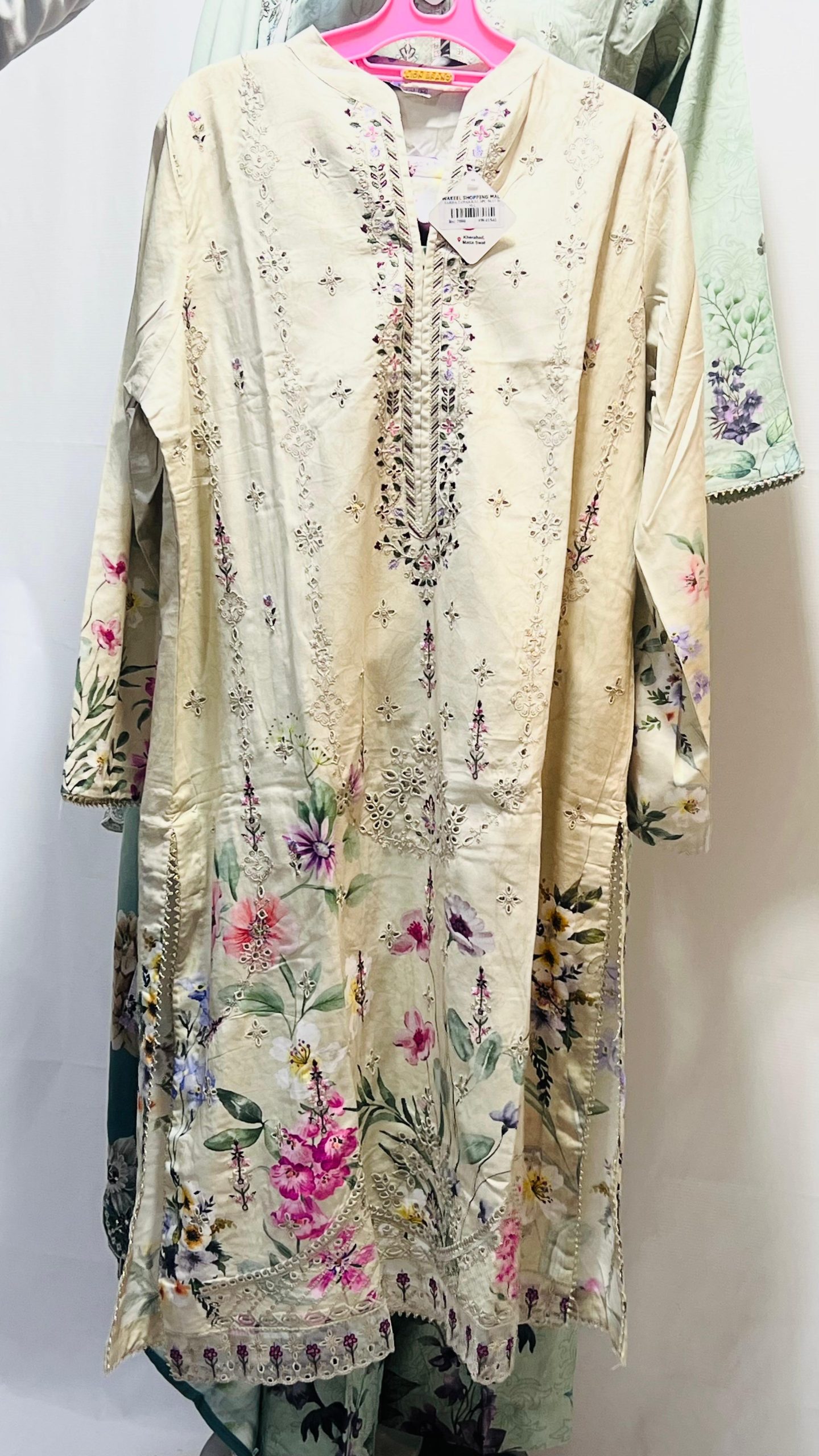 Nureh The Silk S-30 Embroidered & Printed Silk Unstitched 3-Piece Suit #038Y - Image 3
