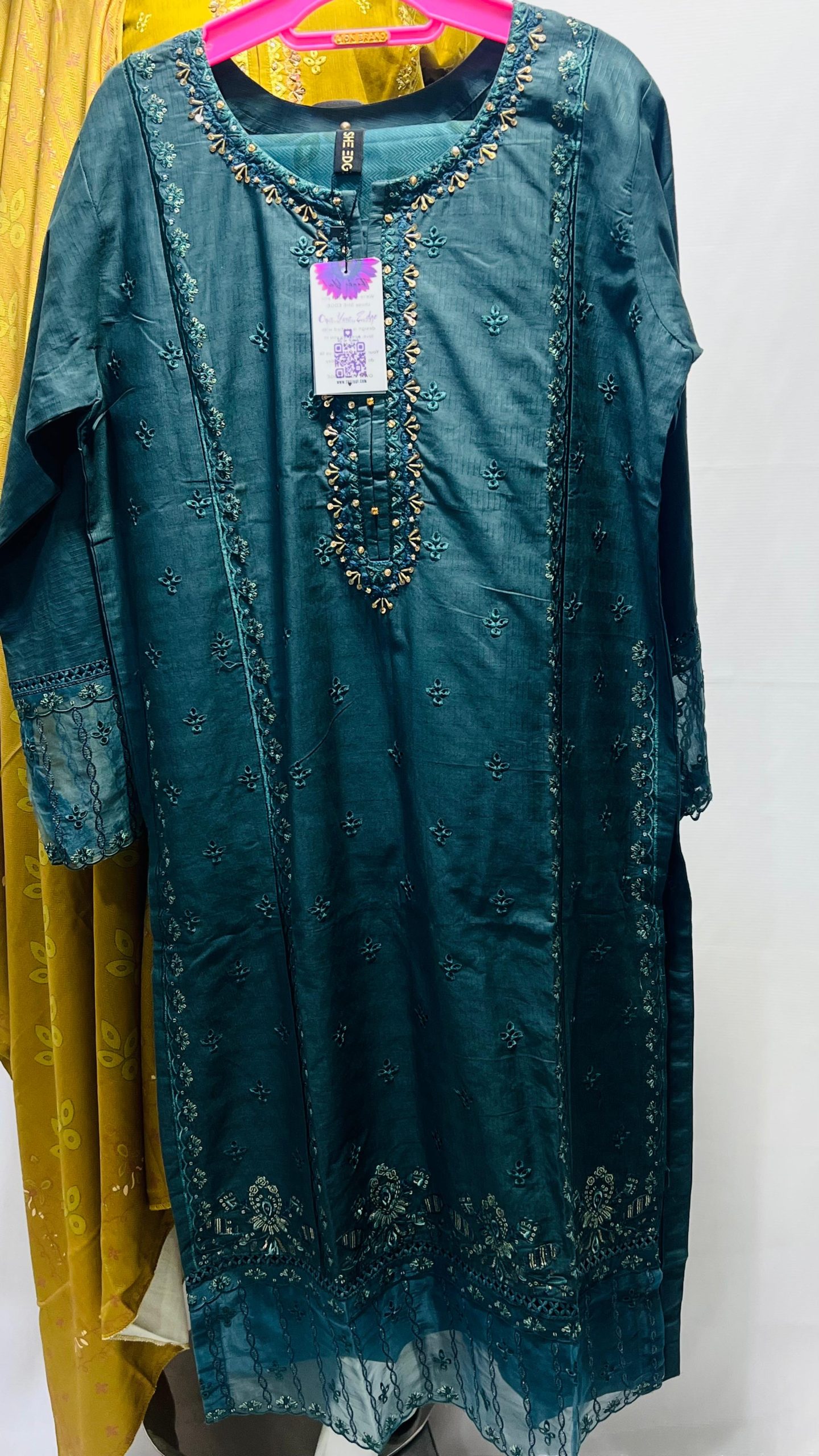 Ramsha Aangan Embroidered Luxury Raw Silk 3-Piece Suit – Gold #038y - Image 2