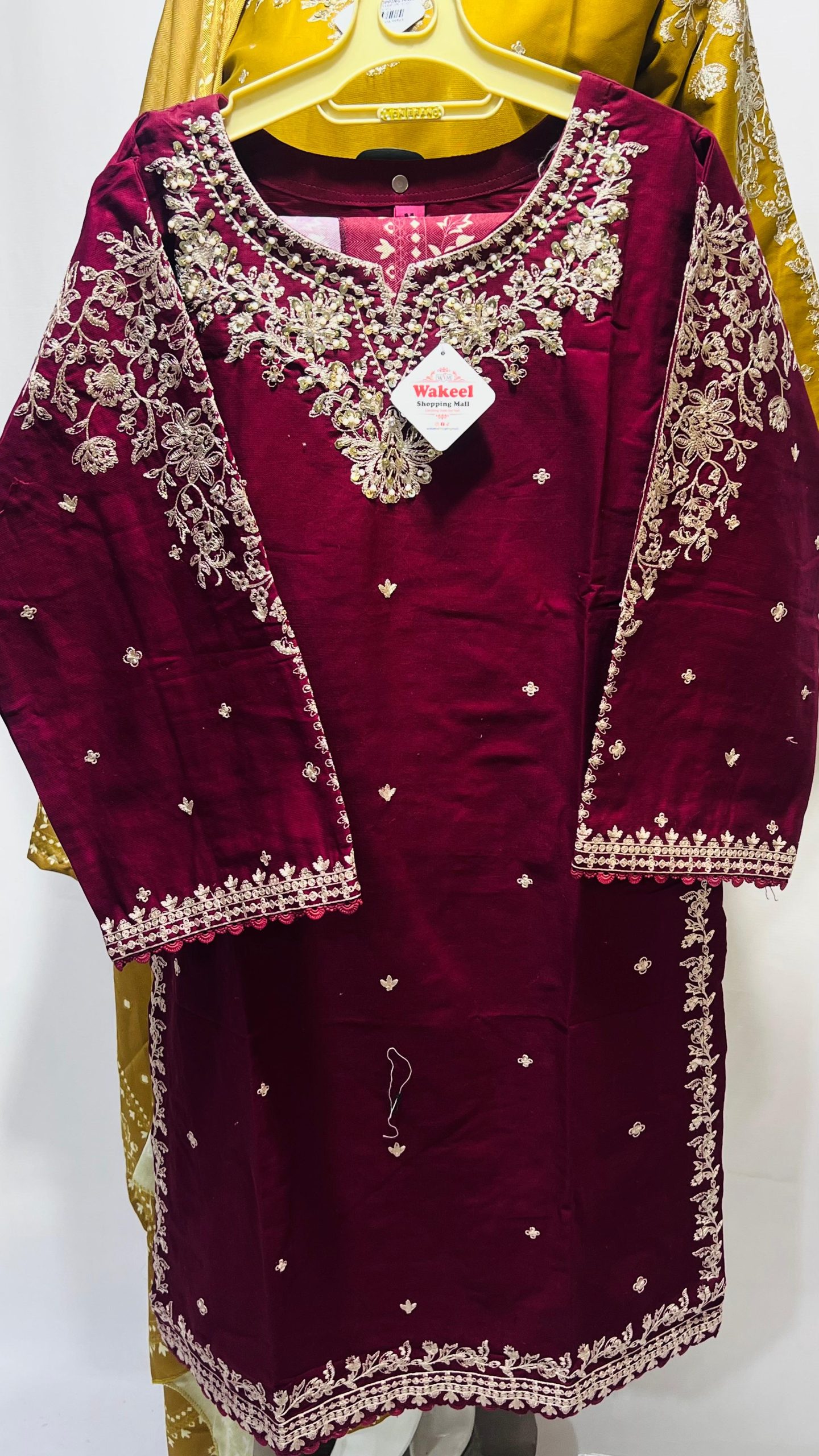 3-Piece Formal/Semi-Formal Suit – Russian Silk / Organza Net with Sequin & Embroidery # 038y - Image 2