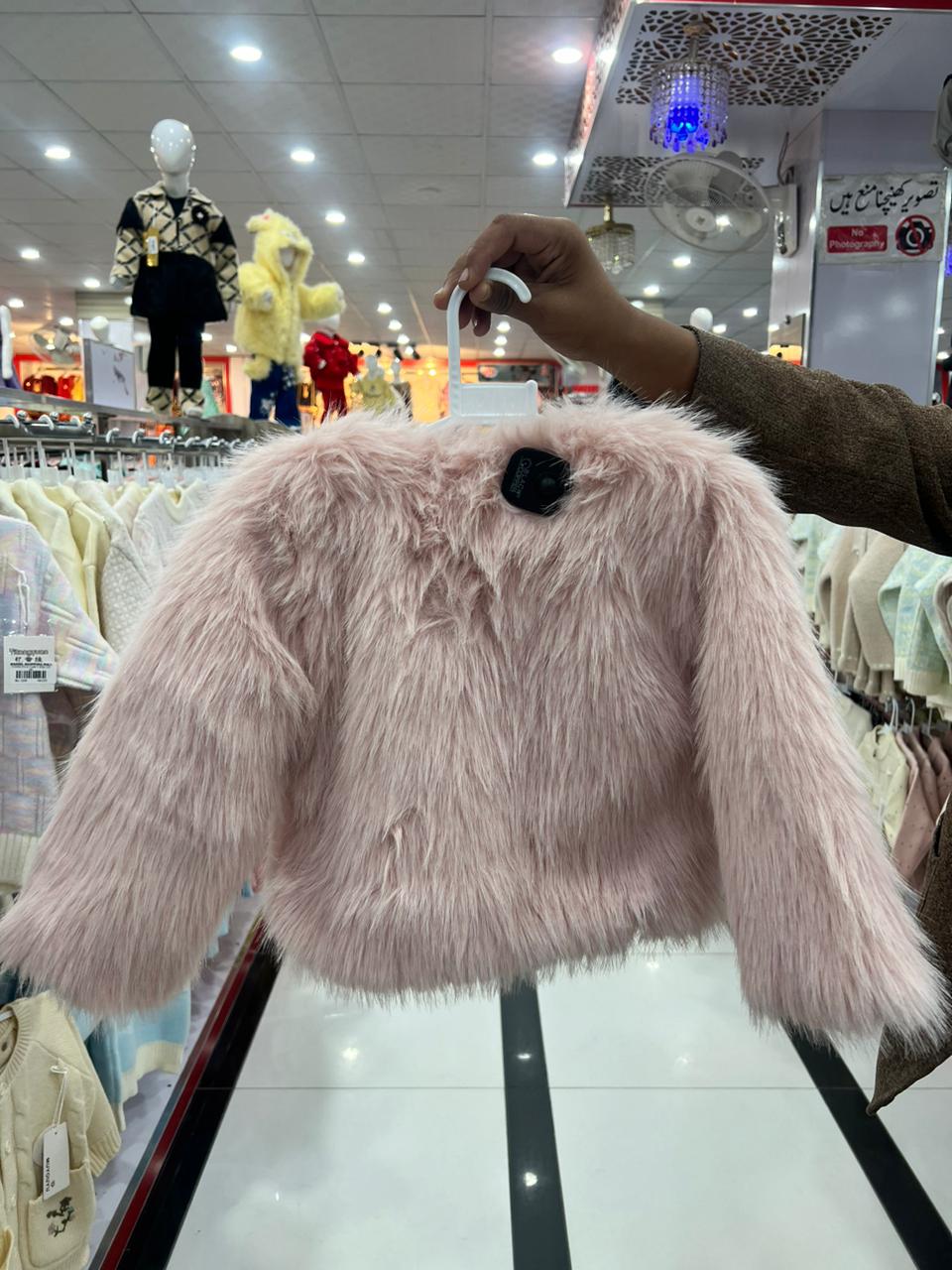 Girls White Faux Fur Winter Vest with Belt – Luxury Kids Outerwear For 3 Years to 7 #885y - Image 4