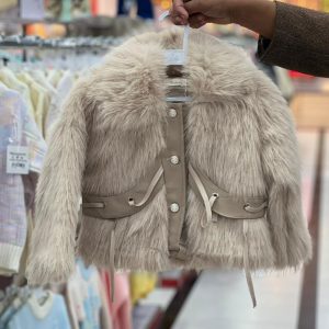 Girls Browan Faux Fur Winter Vest with Belt – Luxury Kids Outerwear For 3 Years to 7 #885y