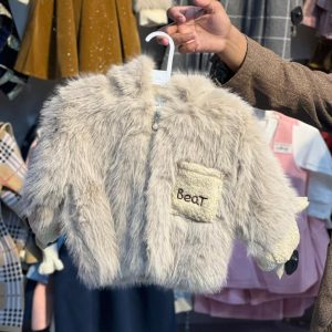 Girls Pink Faux Fur Winter Vest with Belt – Luxury Kids Outerwear For 3 Years to 7 #885y