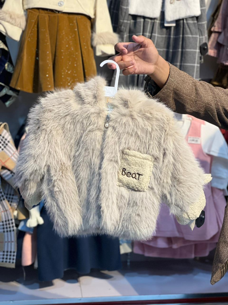 Girls Pink Faux Fur Winter Vest with Belt – Luxury Kids Outerwear For 3 Years to 7 #885y
