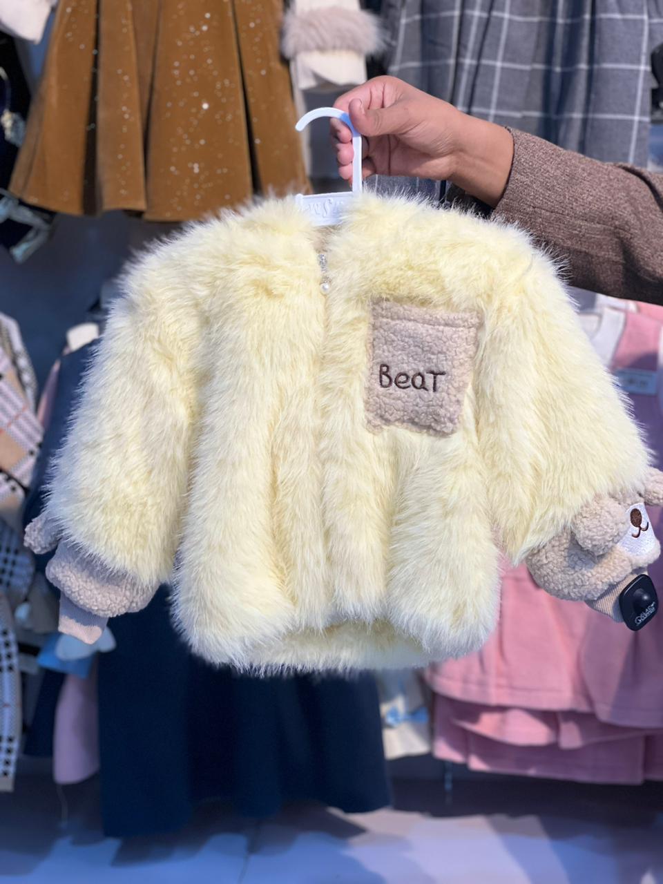 Girls Pink Faux Fur Winter Vest with Belt – Luxury Kids Outerwear For 3 Years to 7 #885y - Image 5