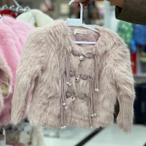 GGirls White Faux Fur Winter Vest with Belt – Luxury Kids Outerwear (Ages 3–7 Years) #885y