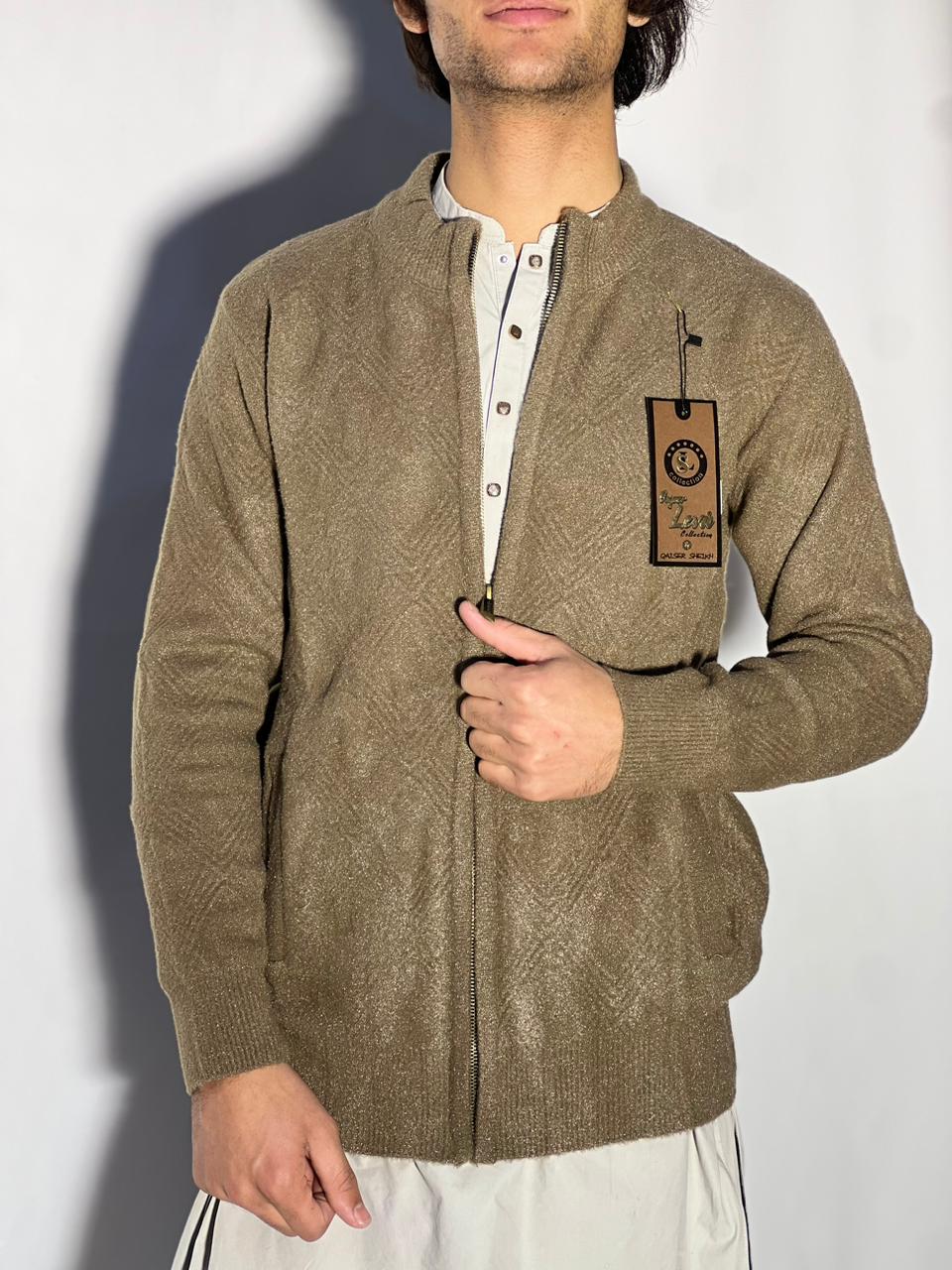 Men’s Winter Woolen Sleeveless Zip-Up Cardigan – #555Y - Image 2